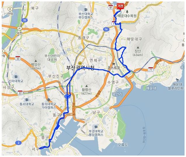 부산 5-1번 버스 노선 정보(센텀역-서면역-남포역)