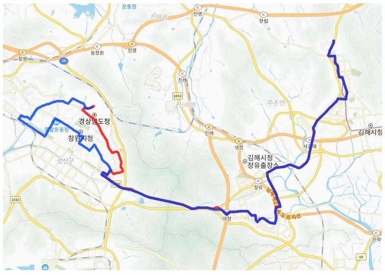 창원 58번 버스 노선 시간표 안내(가야대역-용산-경남도청)