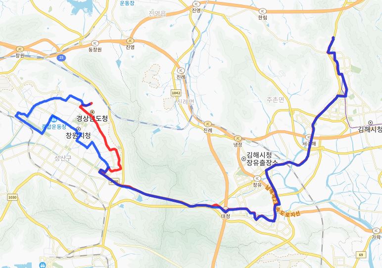 창원 58번 버스 노선 시간표 안내(가야대역-용산-경남도청)